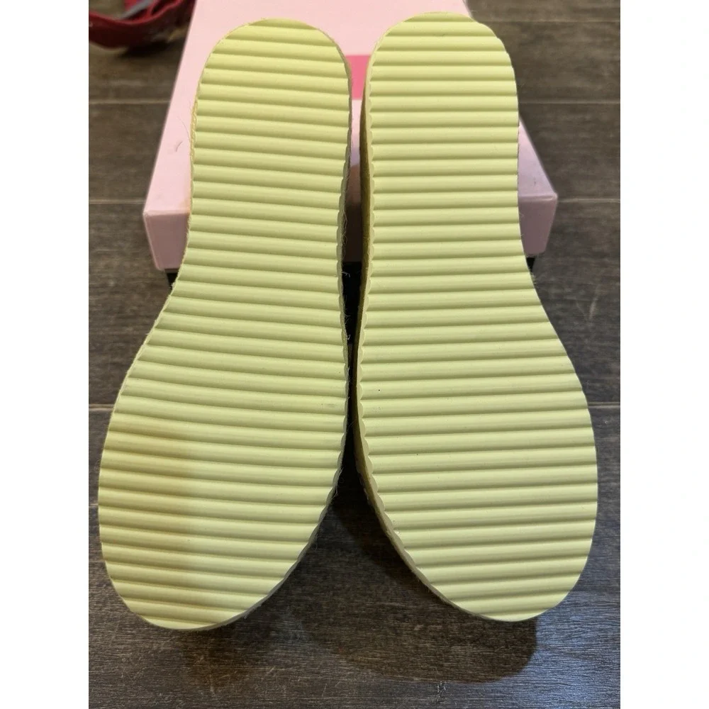 kate spade Zia Espadrille Platform Sandal Snake Print Leather Slide Size‎ 11
